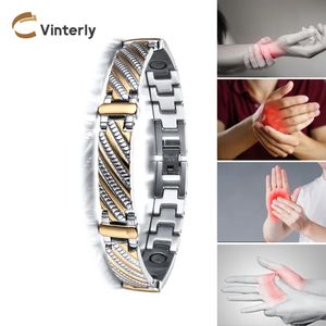 Chain Vinterly Steel Magnetic Bracelet Male Hand Health Energy Men Stainless Bio Bracelets For Women 231016