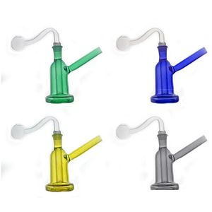 Rökande rör Est Mini Glass Oil Burner Bong Color Thick Pyrex Recycler Dab Rig Water 10mm Ashcatcher With Bowls Drop Delivery Home Dhtio