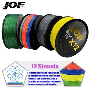 Linha de trança JOF 12x Janpan Importado Fible Silk Fishing Line300M tecelagem de alta densidade Mehtord Fishing Line 25LB 30LB 39LB 50LB 65LB 77LB 92LB 231016