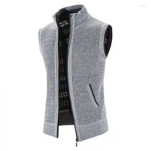Kamizelki męskie jesień/zima kamizelka plus aksamitne kleszcze rozmiar Slim Mens Sweater kamizelka bez rękawów m-4xl