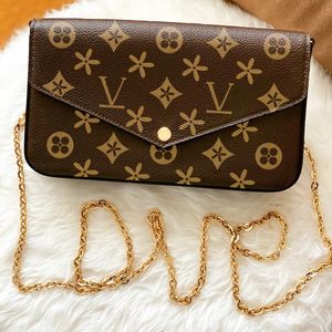 10A Top 3 Pçs / Set Mulheres Clássico Luxo Designer Bolsa Pochette Felicie Bolsa De Couro Genuíno Ombro Embreagem Tote Messenger Bolsa Crossbody Bag