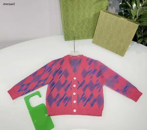 luxury designer kids cardigan fashion V-neck baby Knitted sweater Size 100-160 CM Long sleeved single breasted baby Jacket Aug16