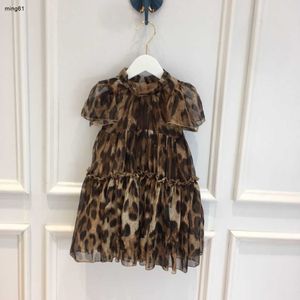 Marca designer menina vestido da criança do bebê meninas leopardo vestido crianças roupas imprimir vestidos de manga curta criança roupa verão