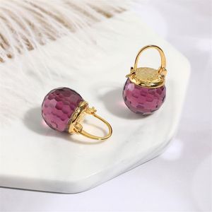 Vanssey Gioielli di moda di lusso Viola Sfera di cristallo austriaca Cuore Orecchini pendenti Accessori per feste di nozze per le donne Nuovo 200922252Z