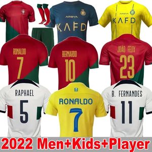 Abbigliamento sportivo portoghese RONALDO Portogallo maglie da calcio FELIX PEPE BERMARDO B.FERNANDES camisa de futebol J.MOUTINHO calcio Uomo Bambini kit Cristiano sportswear