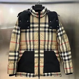 Vendita calda Uomo Piumino marrone Piumini Parka Cappotto firmato Cerniera nera con cappuccio Veste Donna Lettera Stampa Inverno Sci Corto Capispalla per