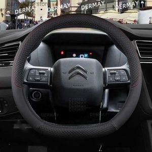 Steering Wheel Covers for Citroen C4 2021 2022 2023 DERMAY Car Steering Wheel Cover PU Leather Non-slip Auto Accessories Fast Shipping Q231016