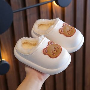 Chinelos Bebê Quente Chinelos De Algodão Inverno Crianças À Prova D 'Água Chinelos Para Meninas Dos Desenhos Animados Urso Criança Menino Interior Slides Pantufa Infantil 231013