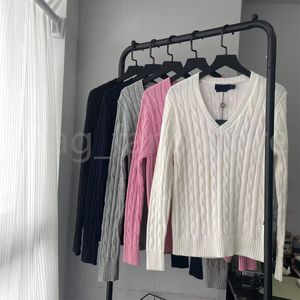 Hochwertige Pullover im Old-Money-Stil für Damen, modische Designer-Strick-Sweatshirts mit V-Ausschnitt, Geschenke 25335