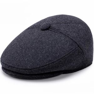 Ht1851 mężczyzn czapki czapki jesienne zimowe czapki z klapką ucha vintage newsboy bluszcz płaskie czapki wełniane berets men casual ciepły beret272z