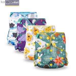 Cloth Diapers Elinfant Rainbow Print Bamboo Velour Cloth Diaper Heavy Wetter Hybrid AIO AI2 Waterproof Bamboo Cotton insert Cloth DiaperL231016