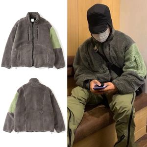 Hip Hop Lamb Wool Jacket Streetwear Winter Patchwork Fuzzy Fluffy Fleece Warm Teddy Coats 2023 Men Harajuku Loose Thick Jackets