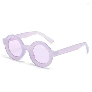 Occhiali da sole rotondi vintage per donna occhiali da sole UV400 da esterno occhiali da sole da uomo punk occhiali da tè arancione INS occhiali da sole alla moda