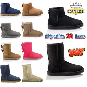 Australia Australian Classic WAM BOOTS Bottes Uggliss Womens Mini Half Snow Bot GS 5854 Winter Furel Furfy Furry Satin Kostki Botki Botki Slipper