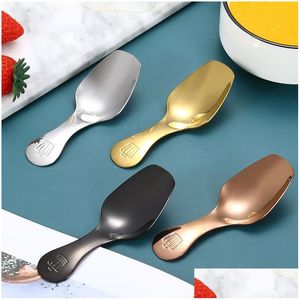 Spoons 304 Stainless Steel Spoon Short Handle Tea Spoones Rice Coffee Bean Ice Cream Scoop Cutlery Kitchen Gadgets Inventory Drop De Dhrze