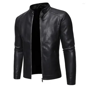 Chaquetas De Hombre Chaqueta De Cuero De Imitación Motocicleta 8Xl Abrigo Negro Moda Pu