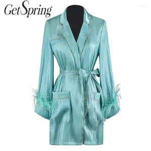 Women's Jackets Women Coat Long Sleeve Lace Up Feathers Large Pockets Patchwork All Match Womens Coats