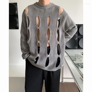 Męskie swetry Koreańska powieść mody Hollow Out for Men and Women 2023 HIP HORES PULLOVERS Casual Oversize Designer Luksusowe ubranie