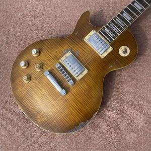 Sol El Yaşlı veya Kalıntı Elektro Gitar, Nitro Finish, Peter Green Garry, Limon Patlaması, Vücut ve Boyun, FRETS bağlama, 1 PC 00