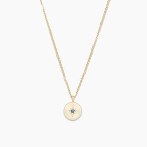 Slovehoony 925 Sterling Silver 18K Gold Plated Non Tarnish Multicolored Zircon Power Birthstone Coin Necklace