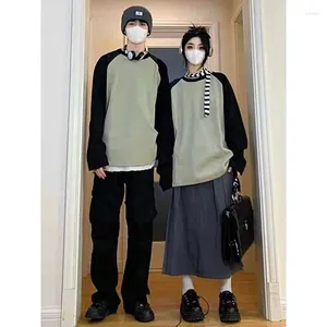 Erkek Tişörtleri Harajuku Erkekler ve Erkekler İçin Uzun Kollu Tişört Sonbahar Gevşek Kore Alt Hip High Street Vintage Giysileri Büyük
