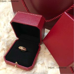 Band Rings Luxurys Designers Ring Tricolor Rings for Women Mens Fashion Classic Three-Ring Top Level Engagement Engemy Jewelry La Dhd9z