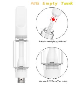 China Vape Tank A16 Full Ceramic Carts Bulb Pyrex Fat Glass Cartridge 2.0ml Vape Oil Atomizer 10.5mm Diameter for 510 Batteries empty oil tank