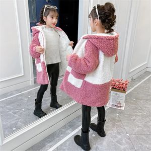 Mantel Kinder Herbst Winter Oberbekleidung Mädchen Jacke Kleidung Verdickt Lamm Mode Design Woolen Tuch Warme Kinder Wolle y231016