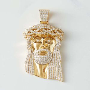 Pass Diamond Tester Sier/ 10K Solid Gold Herren Diamant Jesus Stück Anhänger Moissanit Iced Out Anhänger für Halskette