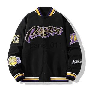 Giacche da uomo 2023 Bomber da uomo Giacca da baseball Lettera ricamata Primavera e autunno Patch Cappotto da lavoro Hip Hop Abbigliamento da strada Casual Allentato Università Unisex x1016