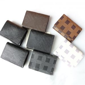 Korthållare Kreditkort Plånbokspaket Mynt Pack France Designer Plånböcker Brown Checkered Leather Bank Card Package Mini Plånböcker