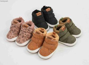 Första vandrare Nya Baby Boys Girls High Top Cotton Toddler Boots Nyfödda Prewalkers Winter Keep Warm Moccasins Footwear Shoes First Walkersl231016