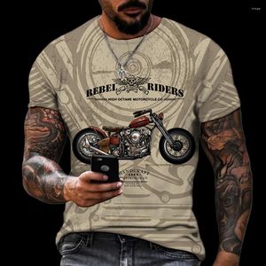 Men's T Shirts 3D Printing 2023 Summer Retro Hip Hop Motorcycle Series Patterns T-Shirt Fashion Loose Street Short Sleeve Shirt