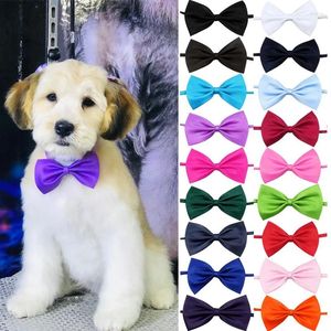 Dog Apparel Wholesale 50/100 Pcs/lot Mix Colors Bow Tie Adjustable Pet Cat Neck Ties Puppy Kitten Bowties Pets Grooming Accessories