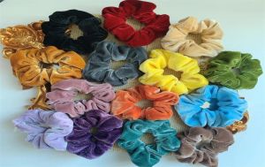 40 Colors Velvet Scrunchies Elastic band Solid Color Women Girls Headwear Ponytail Holder Accessories 50pcs ZZ