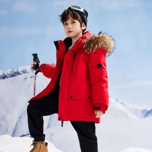 Down Coat Duck Down Thermal Coat Boys 'Royal Blue Fashion Winter Clothes Middle and Big Children Hooded Jacket Natural Fur Collar 231013