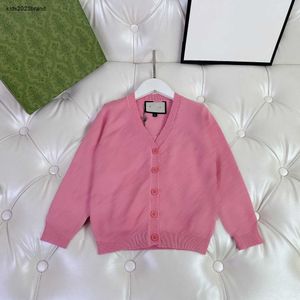 new cardigan for boy and girl Solid color kids sweater Size 100-150 CM Long sleeved V-neck baby Knitted Jacket Oct15