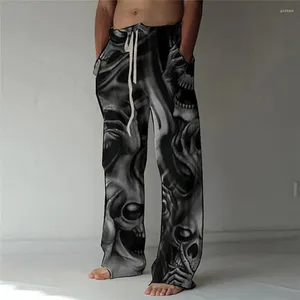 Męskie spodnie młode mody anime wzór stylu ulicznego sprężyste elastyczne luźne deskorolki mężczyźni s-3xl