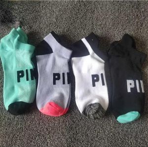Stock New Sytle Pink Black Socks Adult Cotton Short Ankle Socks Sports Basketball Soccer Teenagers Cheerleader Girls Sock with Tag4892792