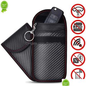Car Rfid Signal Blocking Bag Er Blocker Case Faraday Cage Pouch For Keyless Keys Radiation Protection Cell Phone Drop Delivery