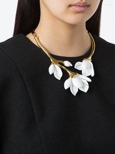 Choker tidlös under vintage geo harts blommor uttalande halsband för kvinnor designer smycken punk party goth topp runway sällsynt uppsättning 6433