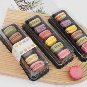 Scatole regalo Scatole Mini contenitori Vassoi per torte Caramelle Macaron Macaron in plastica Confezione di cioccolato Trasparente Bomboniera Biscotto Snack per feste