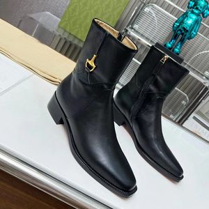 High quality designer boots classic British style restoring ancient ways fashion buckles short boots color matching cultivate one's morality new Martin boots