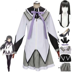 Cosplay Anime Puella Magi Madoka Magica Akemi Homura Cosplay Costume Wig Shoes Sailor Uniform Combat Outfit Hallowen Carnival Party Suit