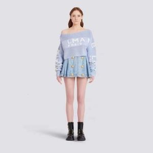 2024SS High-End stickade svärmkvinnor Designer Swearter kortärmad knittröja Pullover Topps Women Fashion Letter Brodery Knitwear