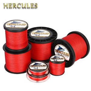 Lenza intrecciata Hercules 300M 500M 1000M Lenza da pesca 12 fili ROSSO Multifilamento 10-420LB Pe intrecciato liscio resistente filo super resistente per carpe 231016