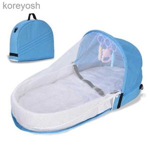 Bassinets vaggar bärbara barn baby säng för nyfödda skydd myggnät med bassinet baby foldble andningsbar spädbarn sovande basket231016