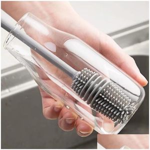 Cleaning Brushes Sile Cup Brush Scrubber Glass Cleaner Kitchen Tool Long Handle Drink Wineglass Bottle Drop Delivery Home Garden Hou Dhozn