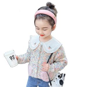 Giacche Ragazze Maglione Modello a cuore Cappotti lavorati a maglia Stile casual Bambini Primavera Autunno Abbigliamento per bambini 231016