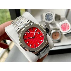 Luxury Watch Red Nautilus pp 5711 watch automatic mechanical with bezels resembling circles but not circles Stainless steel is still the steel 2813 movement Yellow L
